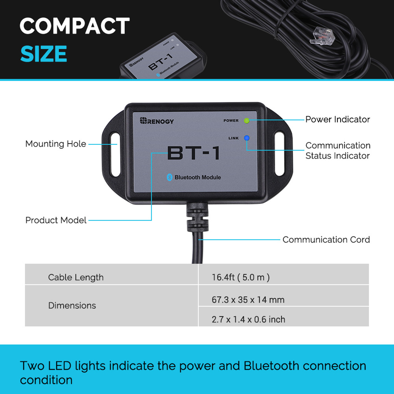 Renogy Bluetooth Module RJ12 C - đánh giá và giá Renogy Controller Wanderer